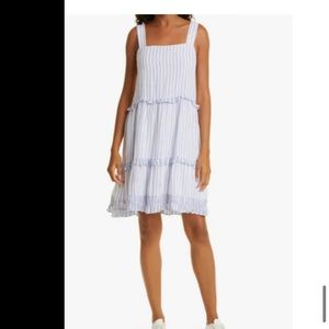 Sandy Tiered Sleeveless Dress Rails XL NWOT lined Blue Iris Stripe Mix dress